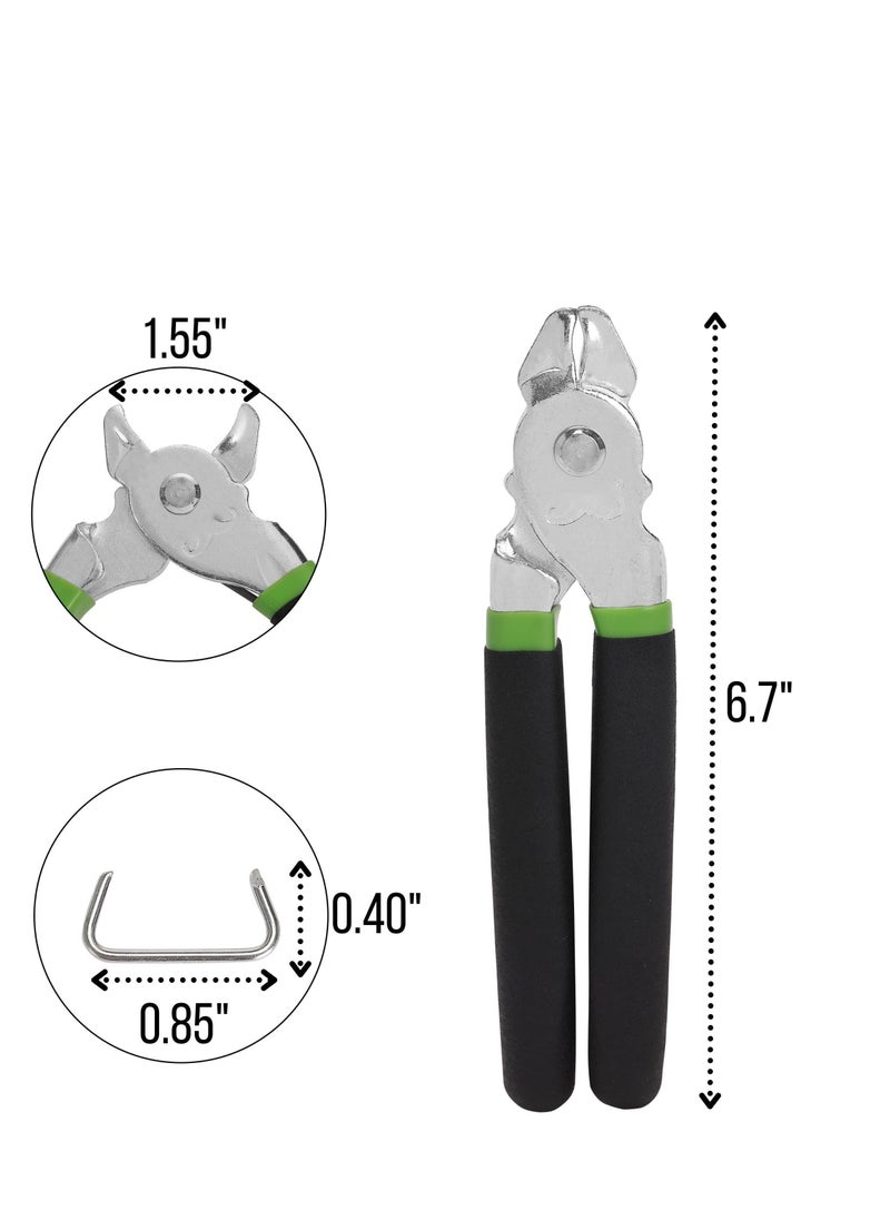 Y&D Hog Ring Pliers Kit 300 Pack 3/4 inch Galvanized Rings with 1 and for Fencing, Automotive Upholstery  - Image 3