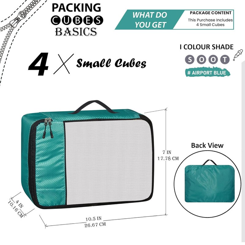 TRIP ON GO Kids Travel Organizer Pouch, Packing Cubes For Travel, Cloth Organizer For Travel, Suitcase Organizer For Travelling, Packing Bags For Travelling (Airport Blue, Small - Pack of 4) - Image 2