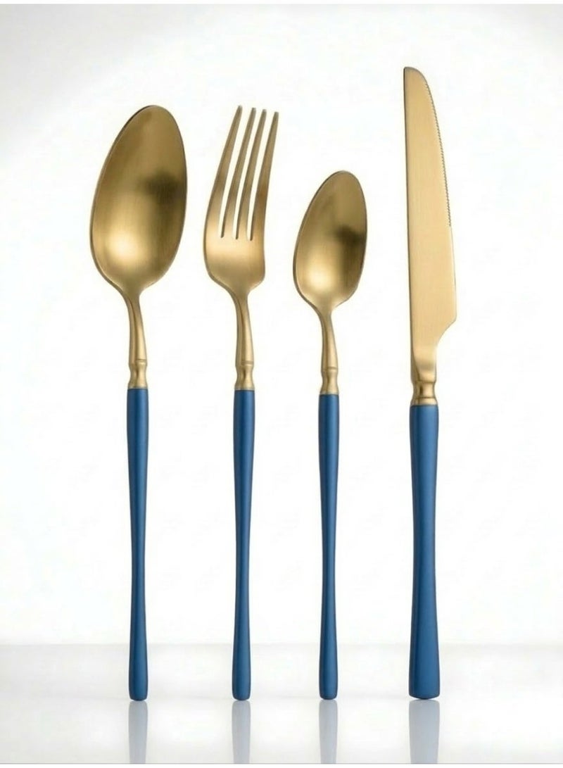 VALORIS Spoon and Fork Set – Colorful Cutlery Set with Tea Spoons, Table Spoons & Forks | Kitchen Utensils Set for Dining, Camping & Travel | Stainless Steel Cutlery Set for Home Kitchen - Image 1