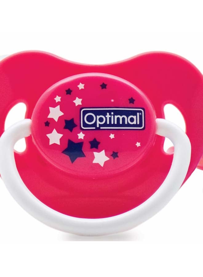 Optimal لهاية سيليكون مثالية للأطفال مع غطاء - 6+ أشهر | خالية من BPA | وردي فاتح - Image 3