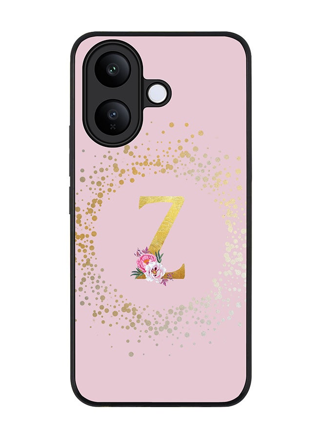 For vivo V60 Lite 5G / V60 Lite 4G Case,Slim fit Camera Protection, Shockproof Thin Phone cover  - Custom Monogram Floral - Z  (Pink )