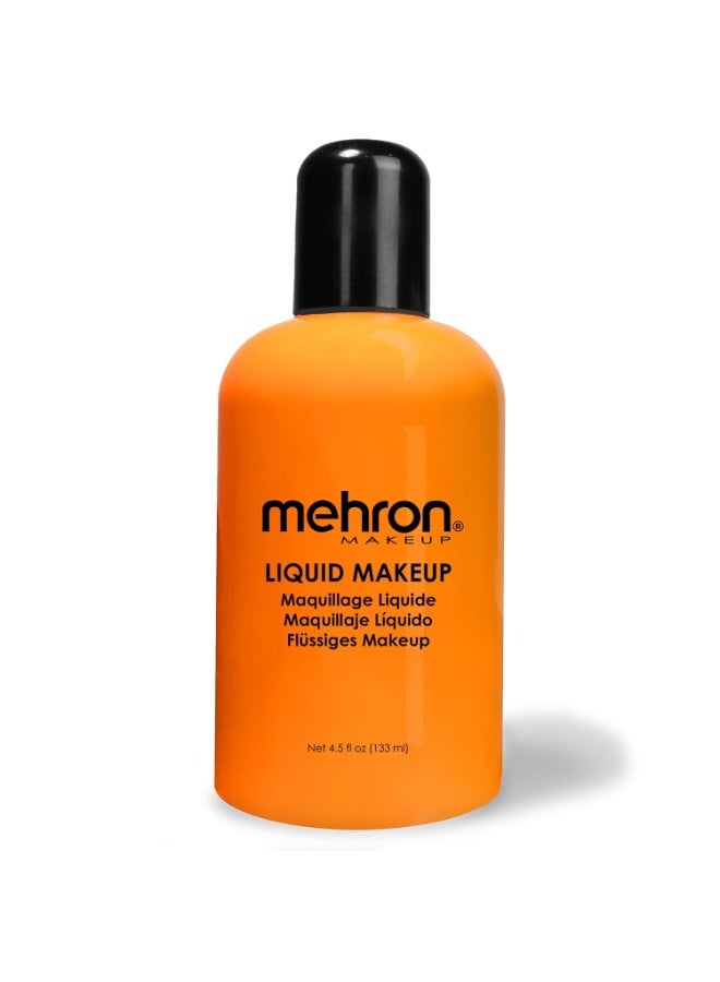 Mehron Makeup Liquid Makeup | Face Paint and Body Paint Perfect for Halloween, Cosplay I Air Brush Compatible 4.5 oz (133 ml) (Orange) - Image 1