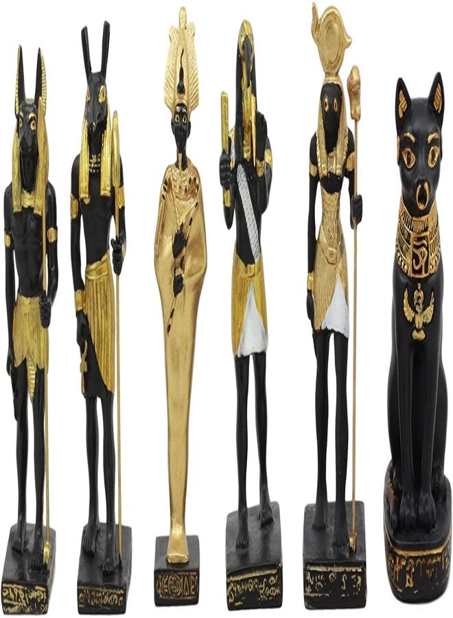 Ebros Gift Egyptian Classical Deities Osiris Thoth Seth Horus Anubis Bastet Set of 6 Miniature Figurine Gods of Egypt Dollhouse Miniature Figurines Legends of Ancient Egypt Collectible - Image 1