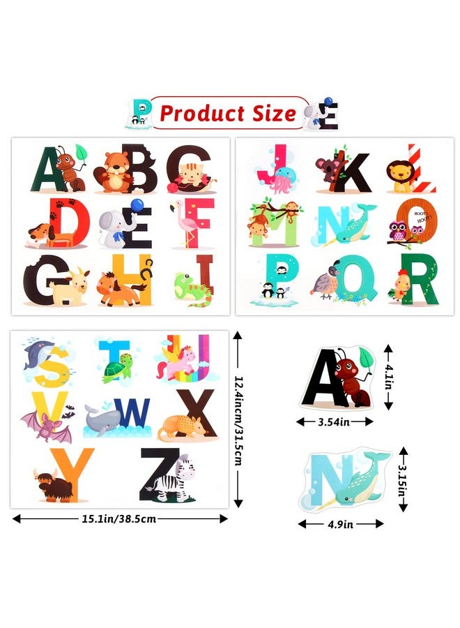 CCINEE Animal Alphabet Wall Decals, ABC Educational Colourful Creative Sticker Removable Art Sticker for Kids Nursery Bedroom Living Room Wall Decorations - Image 2