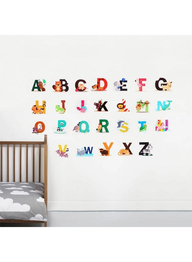 CCINEE Animal Alphabet Wall Decals, ABC Educational Colourful Creative Sticker Removable Art Sticker for Kids Nursery Bedroom Living Room Wall Decorations - Image 4