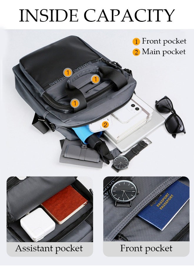 DUNISO - Waterproof Crossbody Bag for Men Ideal Shoulder Bag Multi-pocket Sling Purse Large Capacity Handbag for Travel Hiking Work and School - Image 1