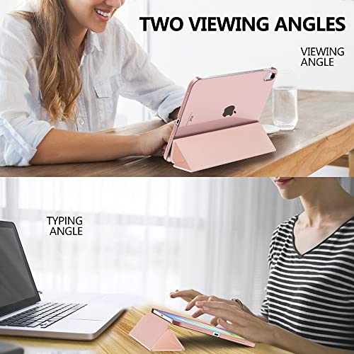 MoKo for iPad (A16) 11th Generation Case 11 Inch 2025, iPad 10th Generation Case 10.9 Inch 2022, Slim Stand Hard PC Translucent Back Shell Smart Cover, Support Touch ID, Auto Wake/Sleep, Rose Gold - Image 5