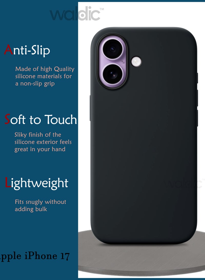 Apple iPhone 17 Silicone Case Cover | Silicone Case Cover Designed for Apple iPhone 17 | Apple iPhone 17 Case Camera and Drop Protection Thin Protective Back Cover Case for Apple iPhone 17 - Black - view 2