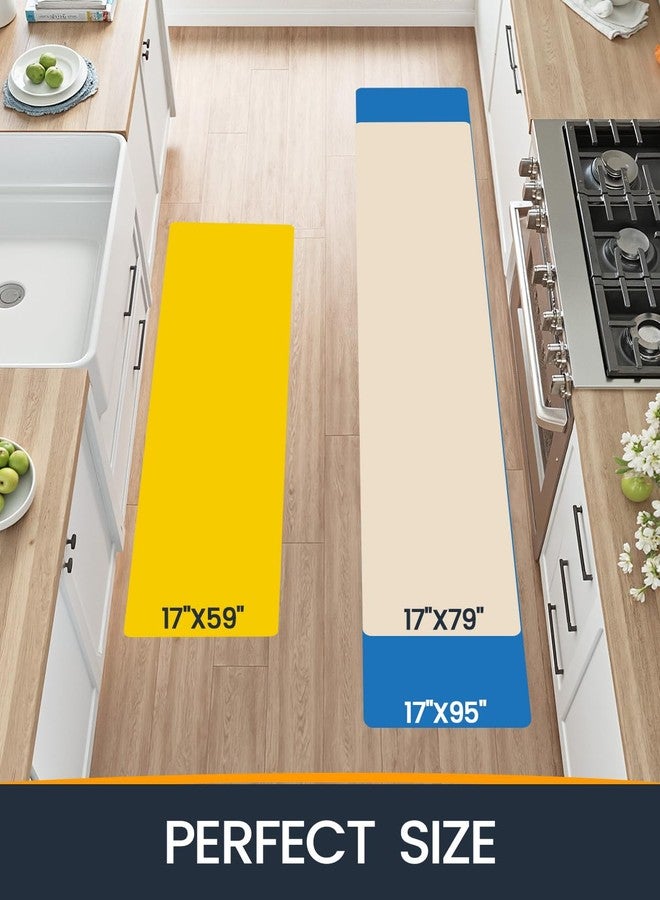 Oakeep Kitchen Mats for Floor Cushioned Anti Fatigue, 17x95 Long Runner Rug Waterproof, Memory Foam Padded for Standing, Brown - Image 2
