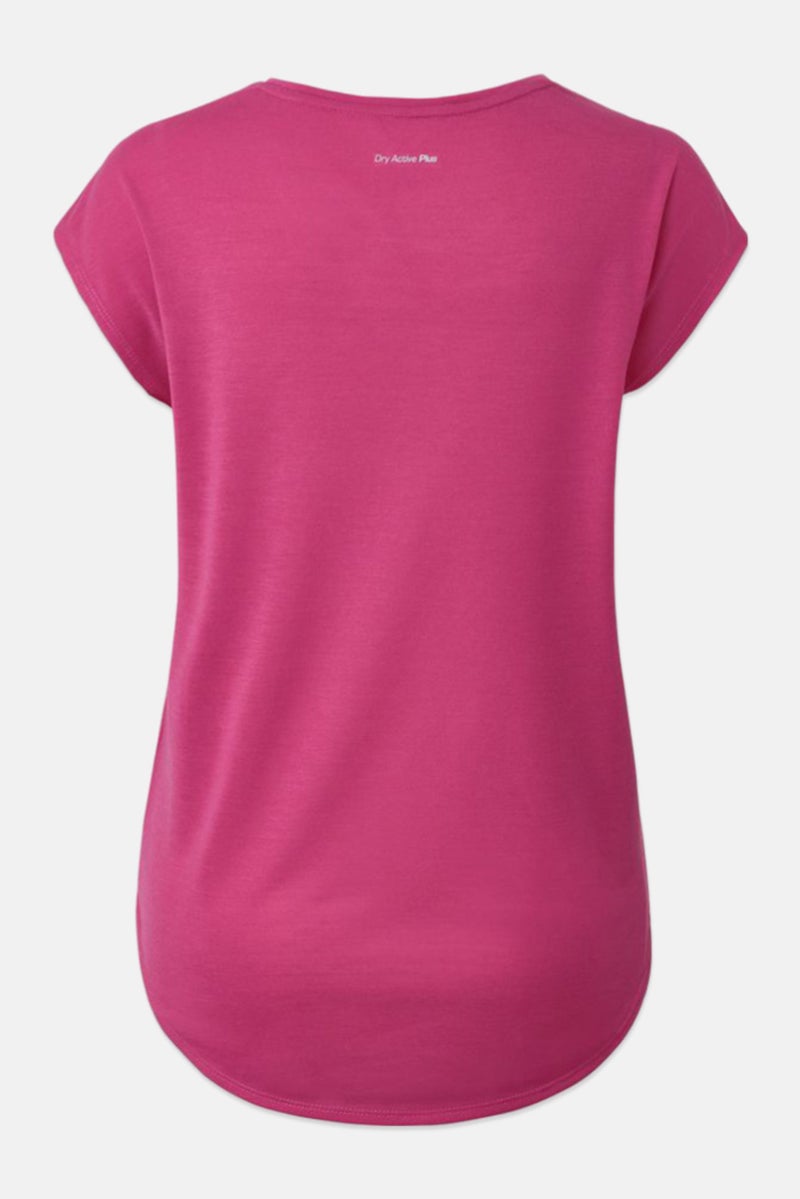 Tchibo تي شيرت رياضي نسائي قصير الأكمام، وردي - Image 3