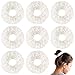 OIIKI White Fuzzy Hair Scrunchies 8pcs, Furry Hair Ties Bands with Faux Rabbit Fur, Soft Kawaii Fluffy Cute Elastic Hair Tie Ponytail Holders for Girls Women Halloween Christmas Hair Accessories - Image 2