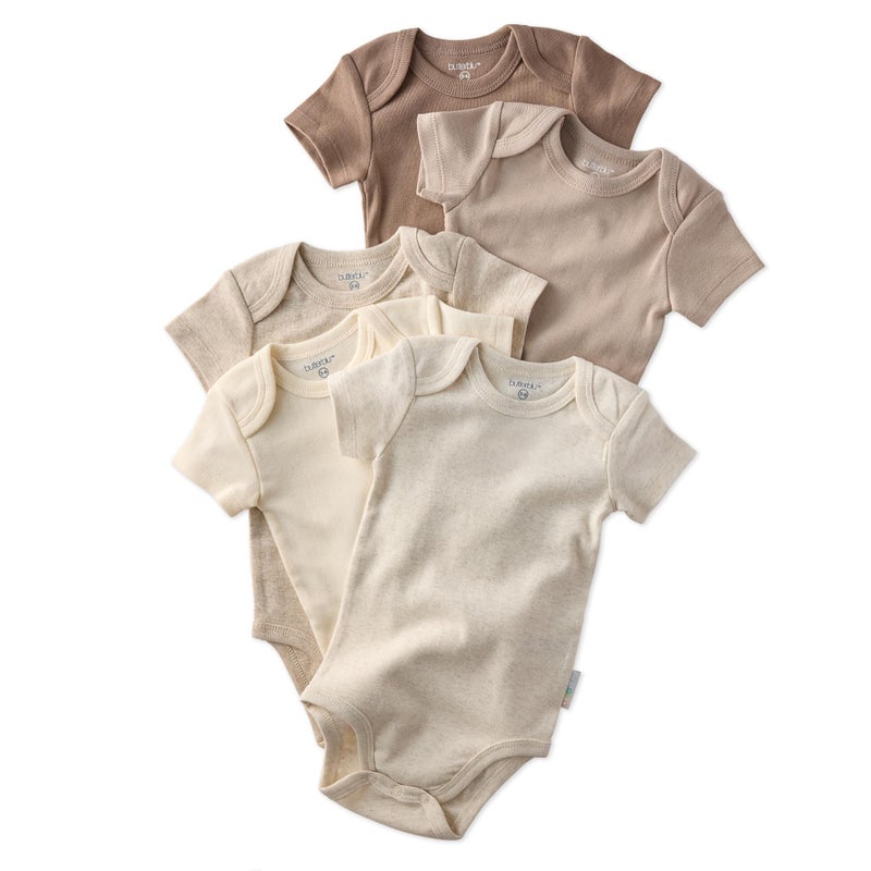 Butterblu Avery 5-Pack Short Sleeve Bodysuitsâ€‹ 100% Organic Cotton for Baby Boysâ€‹ & Girls, Natural, 0-3 Months - Image 1
