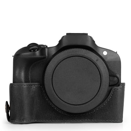 MegaGear Ever Ready Genuine Leather Half Camera Case Compatible with Canon EOS R100 - Black - Image 5