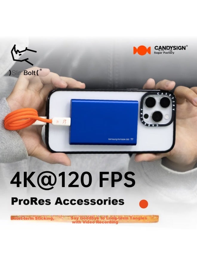 Candysign Sugar Compatible With Thunderbolt 4 Data Cable Usb4 Full-featured 240w Fast Charging Type-c 50cm Tangerine Lightning Cable For Macbook Huawei Notebook 8k Video Short Cable - Image 3