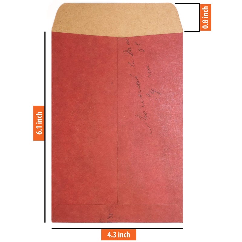 IFAMIO 50 Pcs Vintage Envelopes Red Brown Retro Style Kraft Paper Envelope for Mail Letter Postcard Gift - Image 2