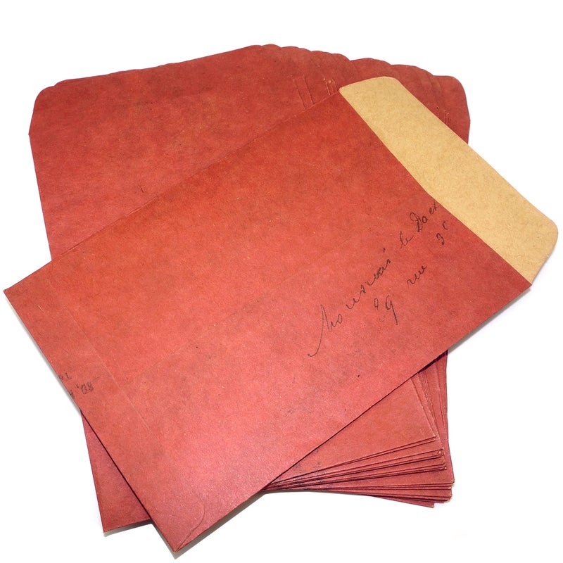 IFAMIO 50 Pcs Vintage Envelopes Red Brown Retro Style Kraft Paper Envelope for Mail Letter Postcard Gift - Image 1