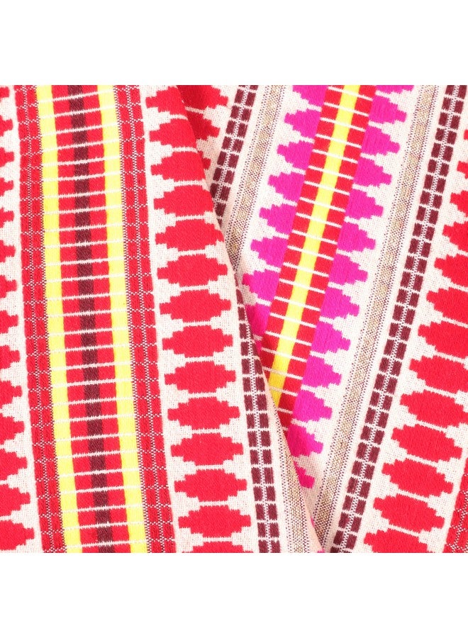 STITCHNEST Woven Sofa Cover for 1 Seater (24 x 30 Inches) - Multicolor Cotton Fabric with Tassels | Ethnic Striped Design | Washable Sofa Cover for Living Room Décor - Image 4