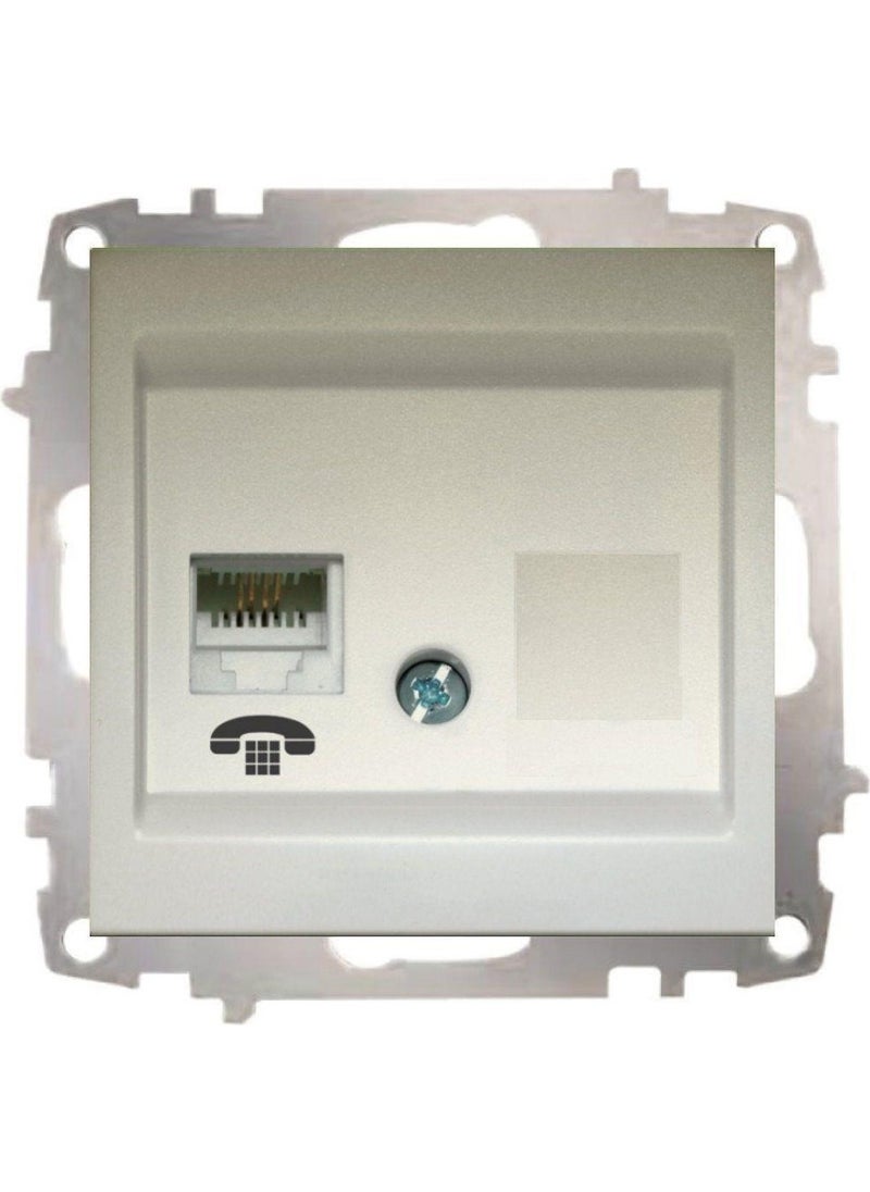 Elbi - Zena Mek.titanium 1RJ11 Telephone Socket - Image 1