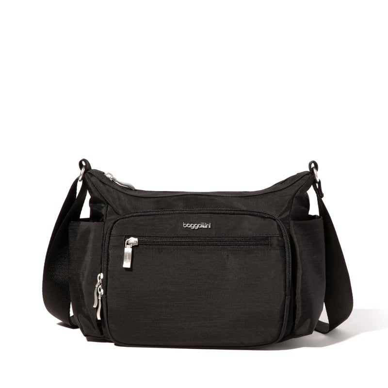 Baggallini Crosstown Hobo Crossbody for Women - 9"x7.8" Travel Crossbody Bag with RFID Wallet and Water Bottle Holder - Image 1