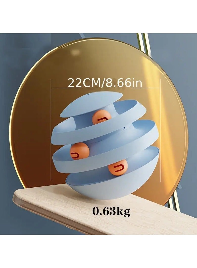 عام تصميم ذو ثلاث طبقات لعبة تحفيز القطط بشكل دوار، لعبة كرة القطط للعب داخل المنزل وممارسة الرياضة" - Image 2