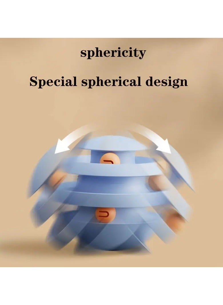 عام تصميم ذو ثلاث طبقات لعبة تحفيز القطط بشكل دوار، لعبة كرة القطط للعب داخل المنزل وممارسة الرياضة" - Image 3