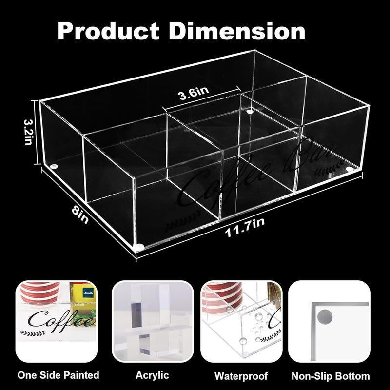 TPGP Countertop Coffee Organizer Station - Clear Acrylic Bar Accessories Holder - Image 5