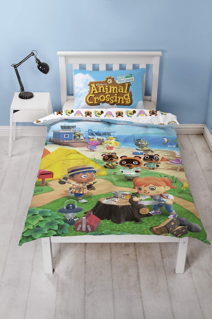 OFFICIAL SINGLE DUVET COVER REVERSIBLE TWO SIDED BEACH DESIGN POLYCOTTON FUN BEDDING WITH MATCHING PILLOW CASE MULTI COLOURED 200 X 135CM SINGLE DUVET AMCBCHDS001UK1