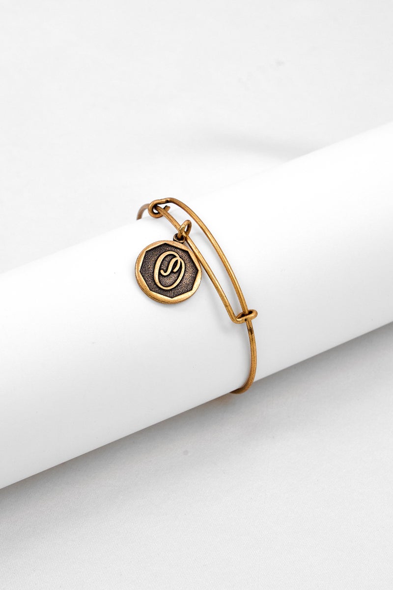 ALEX AND ANI Women Initial Name Shiny Bracelet, Gold - Image 1