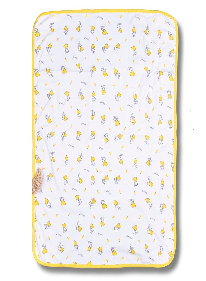 Tinycare Cotton Bath Towel for New Born, Extra Soft Fabric Interlok Printed Towel for Kids/Toddler/Infants, Quick Absorbent, Reusable Napkins Bathing Towels (85 x 60 cm, Yellow)_Pack of 1 - Image 1