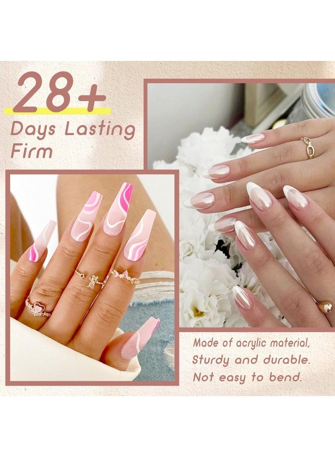 ELLEWIN 1000Pcs Nail Tips Clear False Nails Full Cover For Acrylic Nails Kit 10 Sizes 4 Shapes Long Almond Square Coffin Oval Pre-Shape For Salon Home Diy Gifts - Image 3