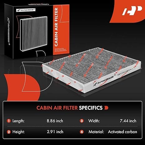 A-Premium فلتر هواء المقصورة A-Premium 2-PC مع كربون مفعل متوافق مع سيارات فورد ولينكولن - إكسبلورر 2011-2019، تورس 2009-2019، فليكس 2010-2019، MKS 2010-2016، MKT 2010-2019 - Image 2