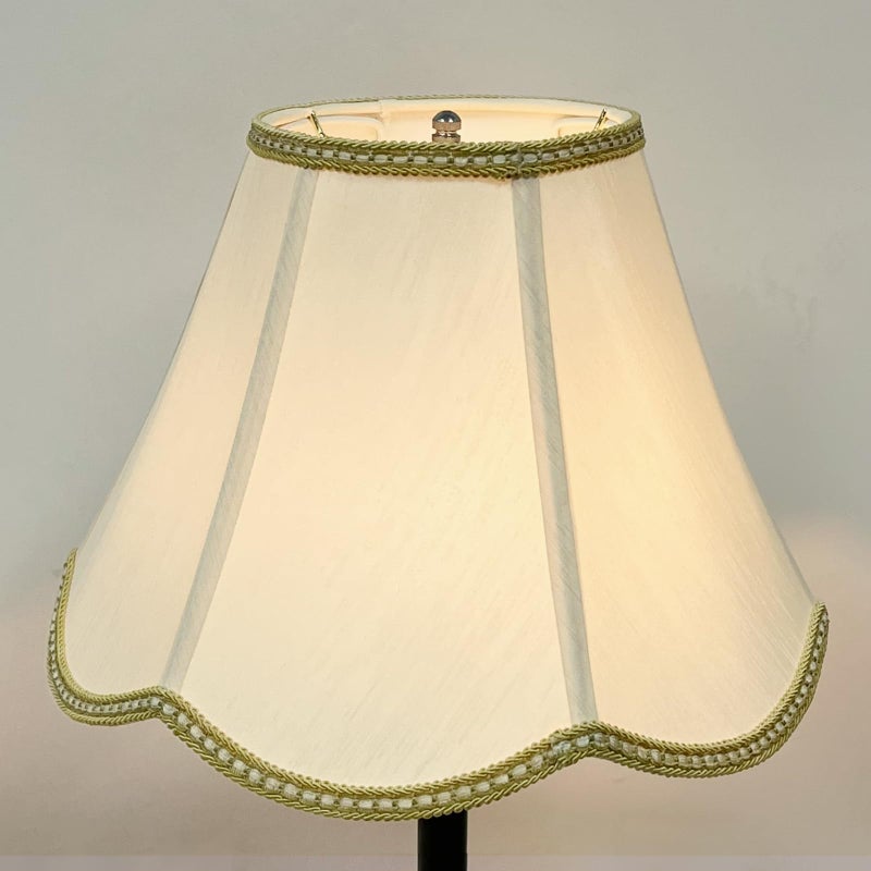 TOOTOO STAR Small Scalloped Lampshades,6" x 13" x 9.25" bell shaped Lampshade, handmade beige DIY Vintage lamp shades for Floor or Table Lamp - Image 5