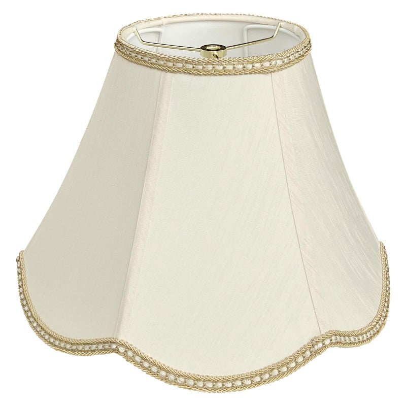 TOOTOO STAR Small Scalloped Lampshades,6" x 13" x 9.25" bell shaped Lampshade, handmade beige DIY Vintage lamp shades for Floor or Table Lamp - Image 1