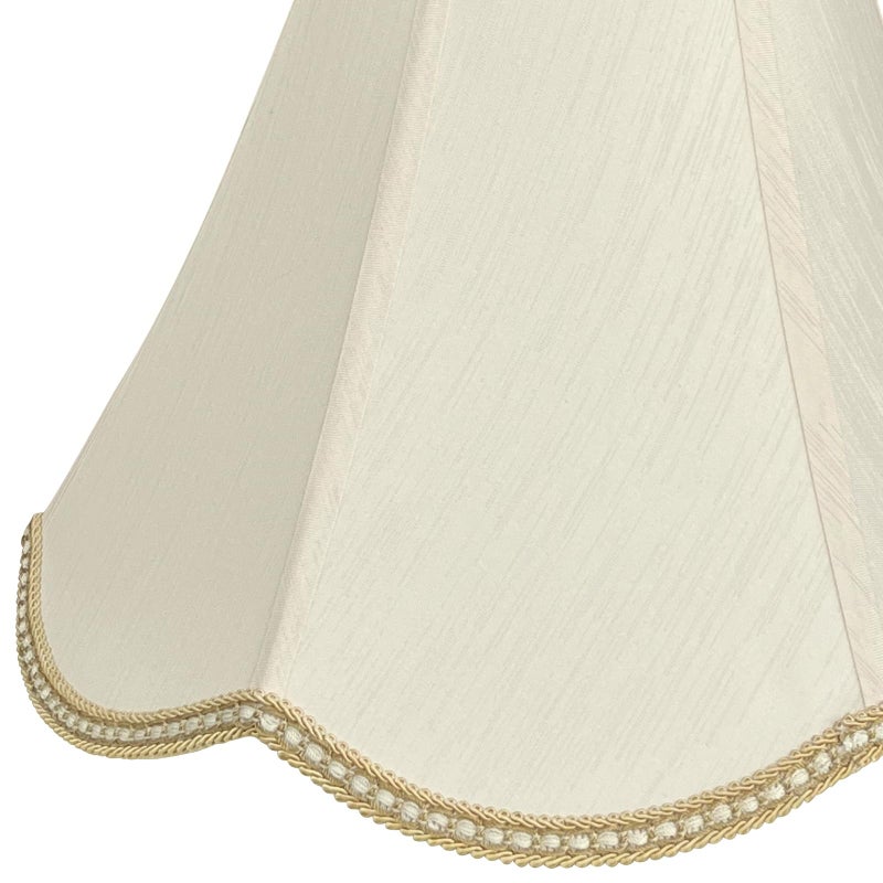 TOOTOO STAR Small Scalloped Lampshades,6" x 13" x 9.25" bell shaped Lampshade, handmade beige DIY Vintage lamp shades for Floor or Table Lamp - Image 4