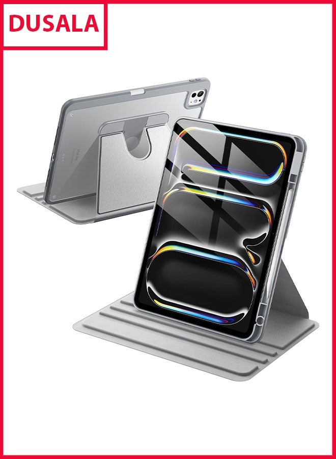 دوسالا جراب دوار لجهاز iPad Pro مقاس 13 بوصة M4 (2024) مع حامل قلم، حامل واقٍ يدور 360 درجة، غطاء نحيف شفاف، تنبيه/سكون تلقائي (iPad Pro 13) - Image 1