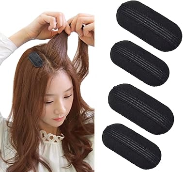 Quupy 3 Pairs Sponge Bump It Up Volume Hair Clip Hair Base Styling Clip Hair Volume Padding Insert Tool for Women Girls 3 Large 3 Small - Image 1