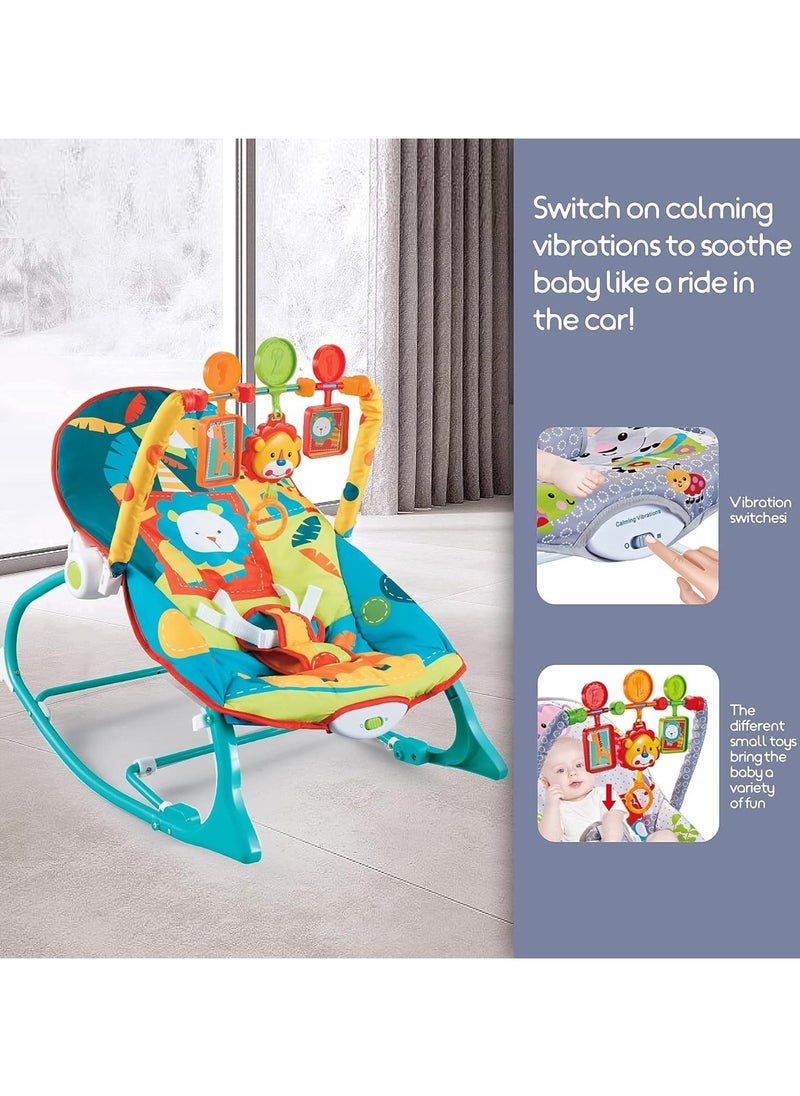 Infant To Toddler Adjustable Recliner Rocker With Soothing Vibration And 3-points Harness, 0 Months +