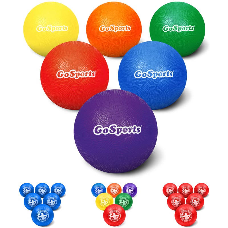 GoSports 5 Inch Inflatable No Sting Dodgeball 6 Pack Includes Ball Pump & Mesh Bag - Image 1
