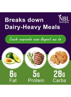 NBL Natural Lactase Enzyme for Dairy Intolerance, With Protease, Relieves Digestive Discomfort, 90 capsules for Dairy Intolerance, With Protease, Relieves Digestive Discomfort, 90 capsules  - Image 3