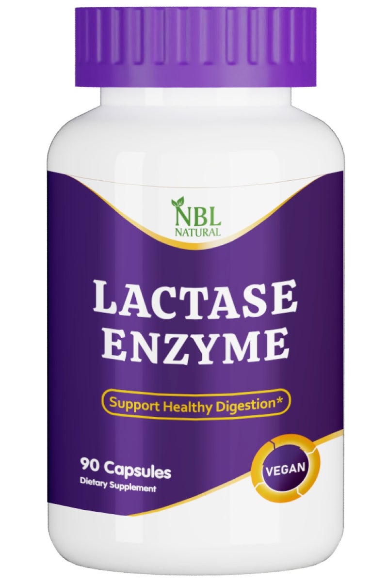 NBL Natural Lactase Enzyme for Dairy Intolerance, With Protease, Relieves Digestive Discomfort, 90 capsules for Dairy Intolerance, With Protease, Relieves Digestive Discomfort, 90 capsules - Image 1