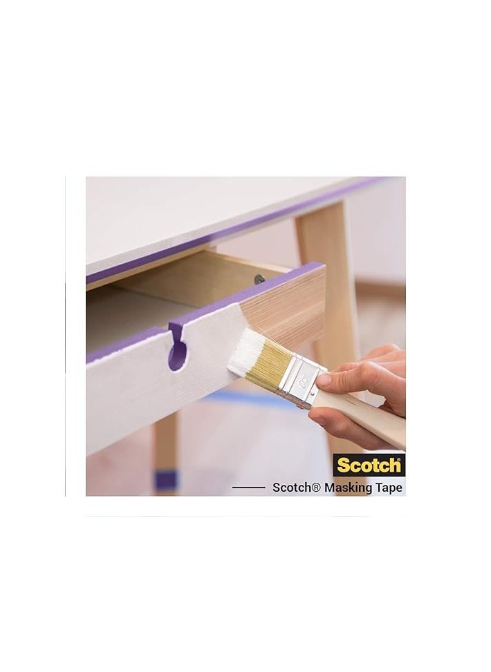 Scotch(R) Scotch Delicate Surface Advanced Masking Tape, 24mm x 41m - Super-Sharp Paint Lines, For Delicate Painting and Decorating Indoor - Optimal Adhesive Painters Tape For Wallpaper and Furniture  - Image 4