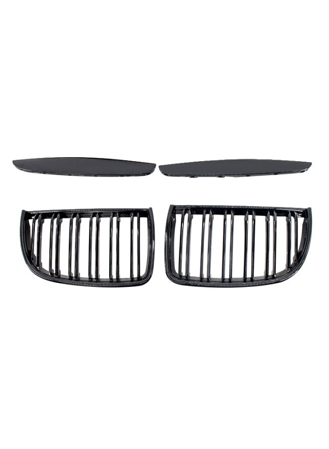 2Pcs Gloss Black Front Bumper Hood Kidney Grille Racing Grille Replacement for BMW E90 4 Door 2005-2008 - Image 1