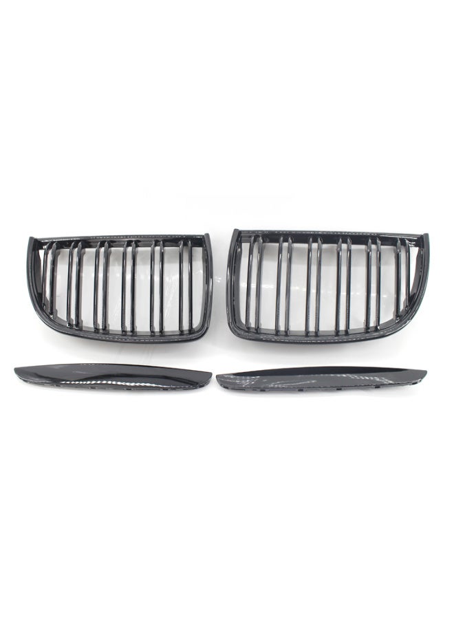 2Pcs Gloss Black Front Bumper Hood Kidney Grille Racing Grille Replacement for BMW E90 4 Door 2005-2008 - Image 2