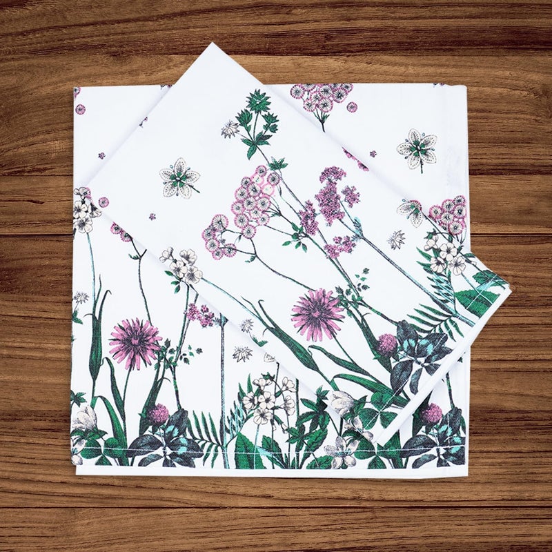 NAQSH Dinner Cloth Napkins Cotton Napkin Set of 4 Washable  Reusable Dinner Napkins for Home Hotel Restaurant  Cafes 20 x 20 Multi Purple Flower - Image 5