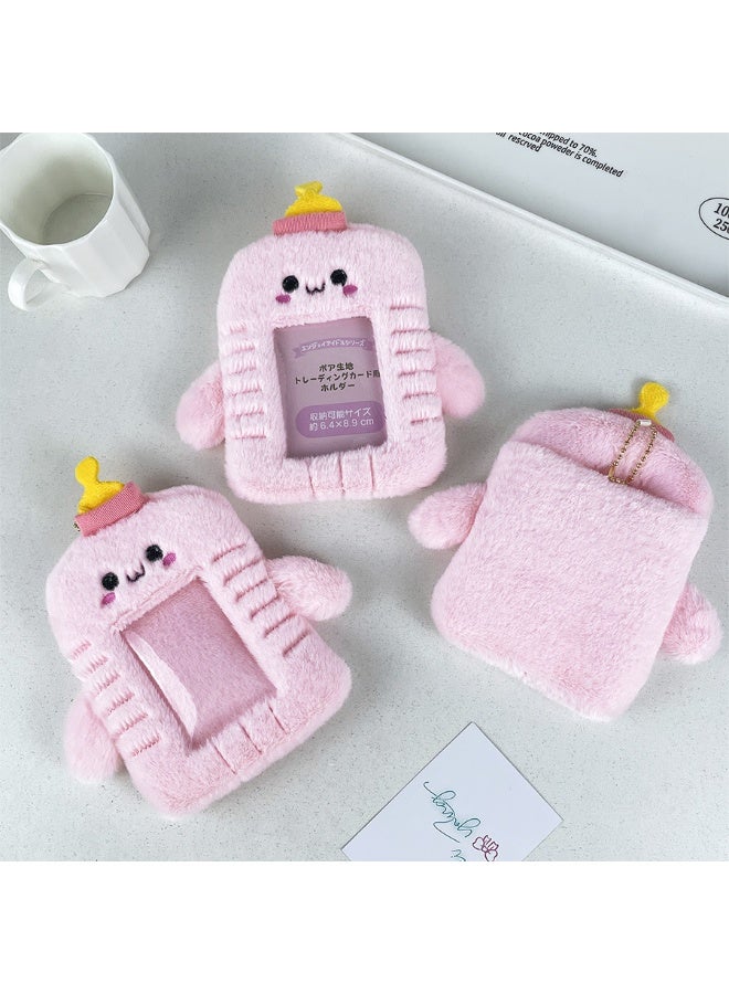 NIBEMINENT 1 - Piece Kawaii Bottle Kpop Photo Card Holder Pendant Key Chain ID Badge Holder ID Card Holder Photo Card Protector for School ID Office ID Access Card for Women Girls - Image 2