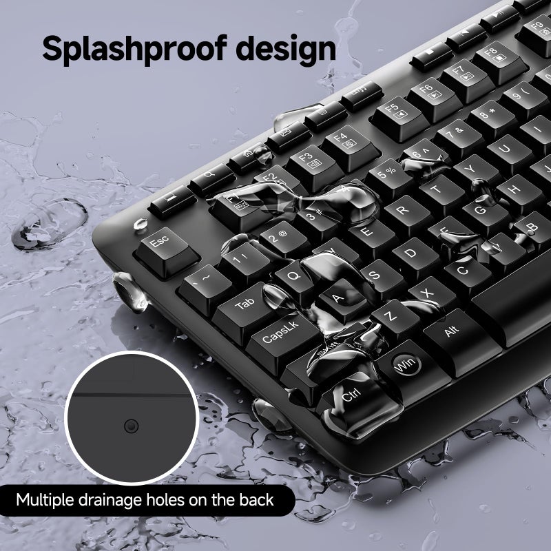 Redragon Wireless Keyboard, 2.4G Full-Sized Ergonomic Wireless Computer Keyboard with 10 Individual Multimedia Keys, Spill Resistant, for Mac OS Desktop/Laptop/PC BK7367 - Image 5