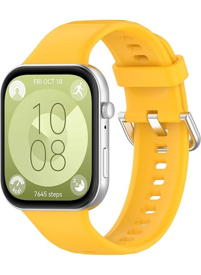 فكرة سوار Fekra متوافق مع Huawei Watch Fit 3، مصنوع من السيليكون كبديل للأساور الأصلية، مع تصميم رياضي مريح للاستخدام اليومي والتمارين. - Image 1