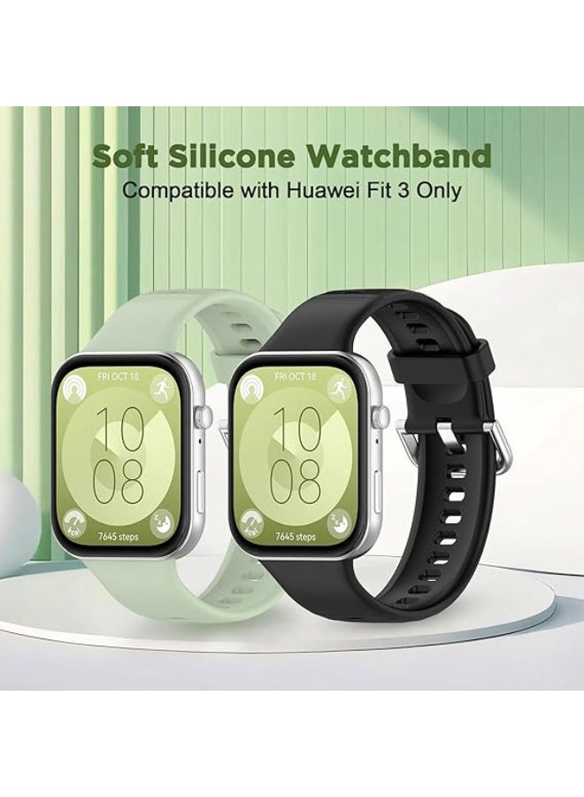 فكرة سوار Fekra متوافق مع Huawei Watch Fit 3، مصنوع من السيليكون كبديل للأساور الأصلية، مع تصميم رياضي مريح للاستخدام اليومي والتمارين. - Image 4