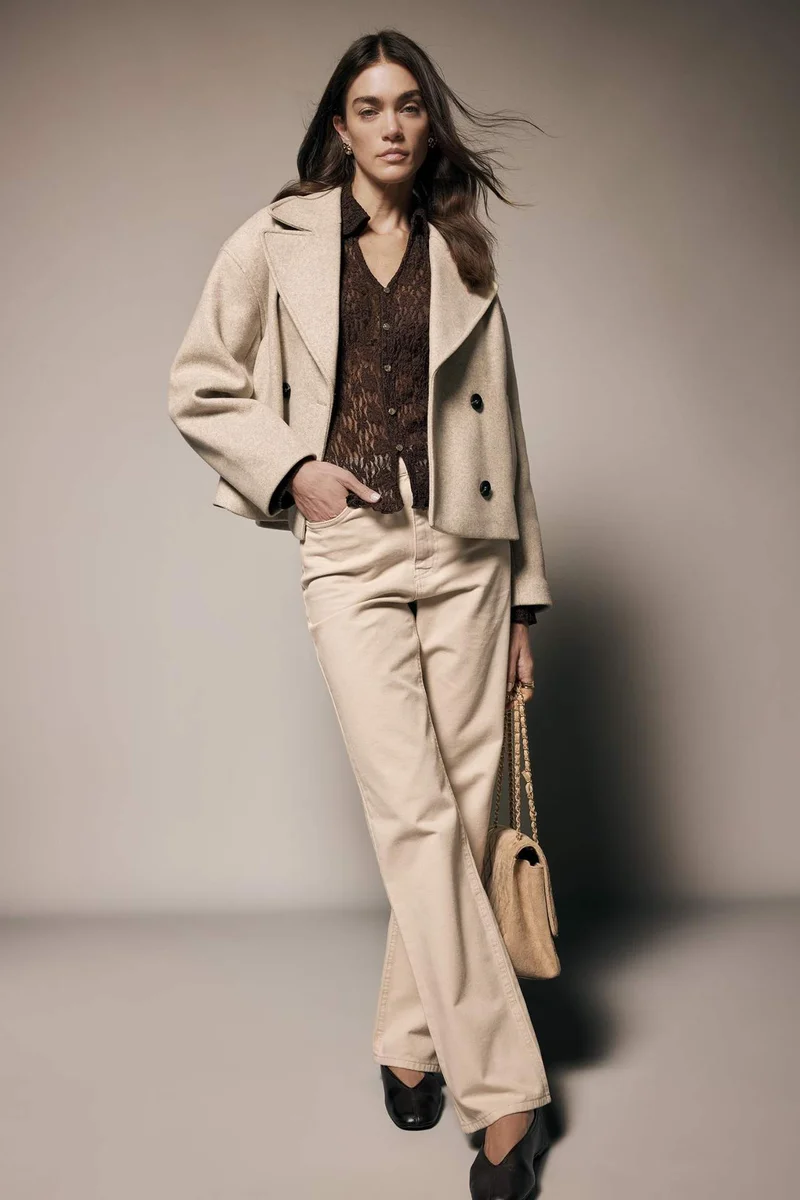 ديفاكتو 100% Cotton Straight Fit Regular Waist Gabardine Trousers