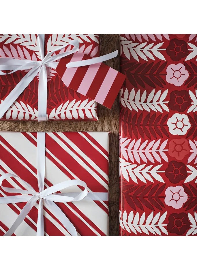 Generic VINTERFINT Gift wrap roll, mixed patterns red, 3x0.7 m/2.10 m² 6m  - Image 2